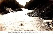 Cochrane, Ontario Canada Quatapahagen River RPPC Real Photo Postcard P895