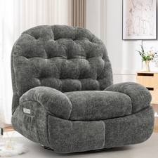 Korser Power Swivel Rocker Recliner Chair with USB Ports Chenille
