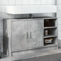 Waschbeckenunterschrank Betongrau 90X29X55 Cm Holzwerkstoff BadmöBel