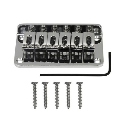 Metal Chrome 6-String Electric Guitar Fixed Bridge with 10.5mm String Space G