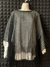 Unbranded Women's One Size Black Over The Head Sweater Shawl CIRCLE LOOSE DESIGN