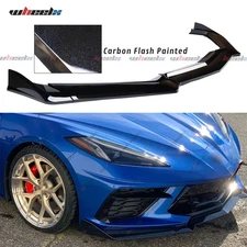 Front Bumper Lip Splitter For 2020-2024 2025 Chevy Corvette C8 5VM Carbon Flash