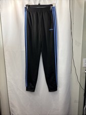 Adidas Jogger Youth Size L 14/16 Blue 3-Stripes Pockets Tapered Legs Logo EUC