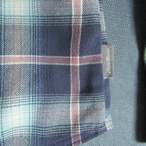 Eddie Bauer Hemd Damen groß blau kariert Knopf Langarm Cabincore rustikal - Bild 4 von 9