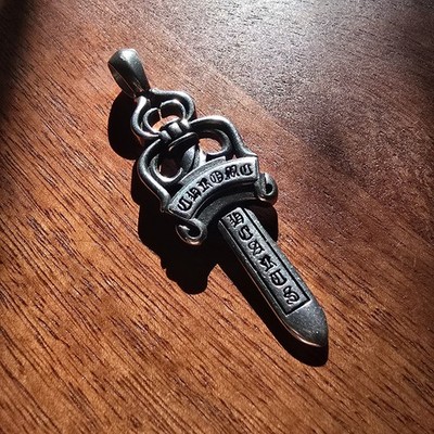Original CHROME HEARTS 925 DAGGER Anhänger 925 Silber 1998, Y2k