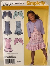 Simplicity 2470 Girls Plus dress and bolero j...