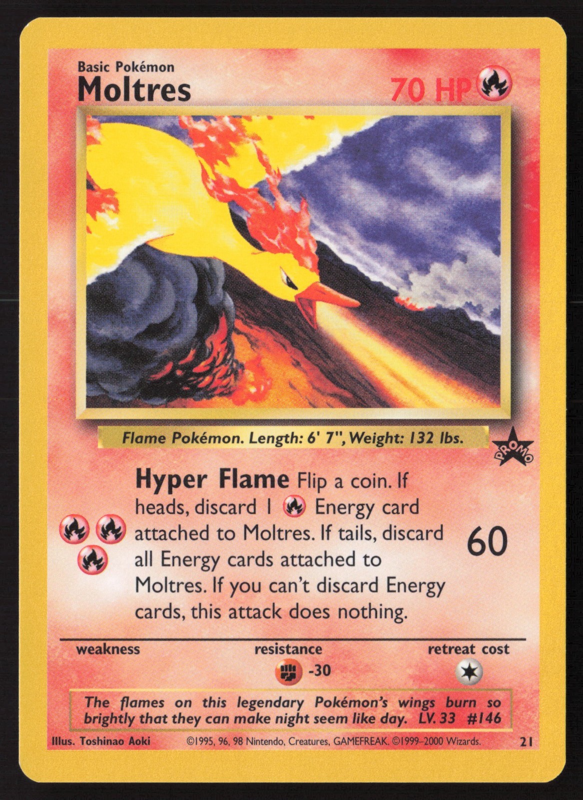 Moltres 21 Pokemon Wizards of the Coast Black Star Promo