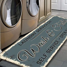 Farmhouse Laundry Room Rug Runner Non Skid Machine Washable Area Rugs Laundry
