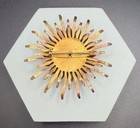 Vintage Starburst Brooch Gold Tone / Silver Tone Rhinestones Purple Lucite 2.25” — photo 3