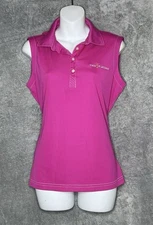 Cutter & Buck Womens Fuchsia Collared Sleeveless Medium “The Players” Shirt