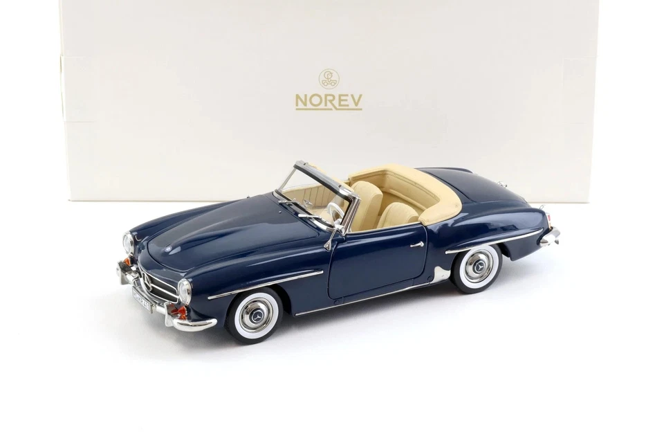 MERCEDES BENZ 190 SL 1957 Middle Blue Norev 183403 Die Cast 1:18 - Immagine 2 di 4