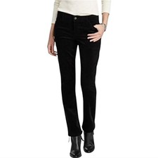 Pilcro x Anthropologie Women's Black Velvet Serif Straight Leg Jeans Size 28