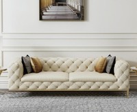 Chesterfield Couch Sofa Polster 3 Sitzer Couchen Sitz Garnitur Sofas Weiß Neu