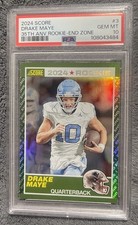 2024 SCORE  #3  DRAKE MAYE   35TH ANV ROOKIE-END ZONE RC  4/6  PSA 10 Patriots
