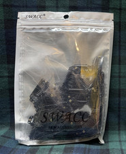 SWACC Hair Extensions Clips 9-Teeth 6 holes Dimensions 1.25"x0.625" 100 Pack