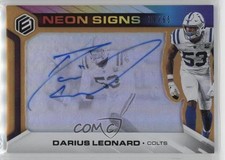 2019 Elements Neon Signs Tier 1 Orange /65 Shaquille Leonard Darius Auto 19bx