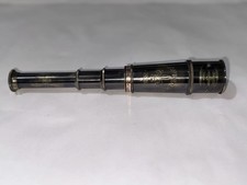 Vintage 18" Brass Maritime Telescope Nautical Spyglass with Leather Storage