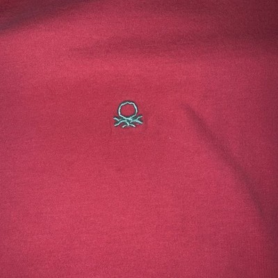 united colors of benetton Henley T-shirt Women s XL  Vintage 1990 s Bright Pink