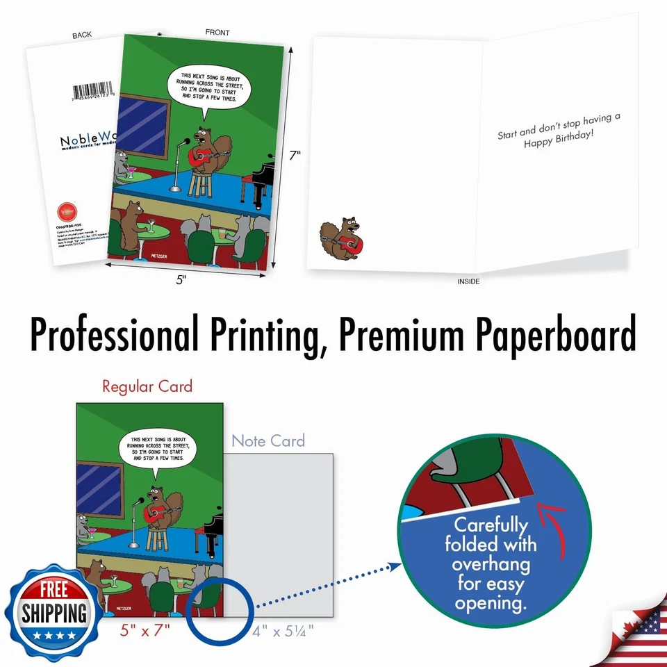 NobleWorks - 1 Funny Animal Card for Birthdays - Pet Cat and Dog Humor, Birth - Image 3 of 4