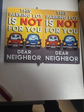 Set Of 2 No Parking Metal Signs W Mounting Hardware
