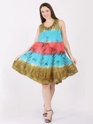 Women's leaves Print Tie dye Summer Sleeveless Midi Dress Wholesale Mix Lot
