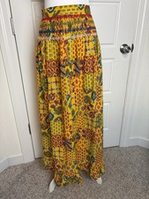 Vintage 70s Swirl with Maxine Wrap Maxi Skirt 12 Boho Paisley Prairie