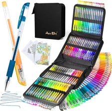Gel Pens for Adult Coloring Books, 160 Pack Artist Colored Gel Pen with 40% More