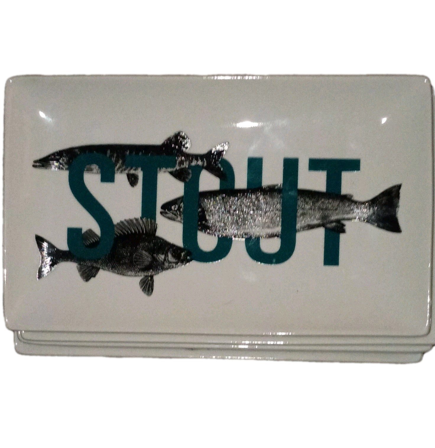 Ceramic Rectangular Snack Plates Set of 6 Animal & Drink Des