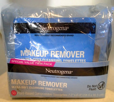 Neutrogena Makeup Remover Ultra-Soft Cleansing Towelettes 50 Count Twin Pack