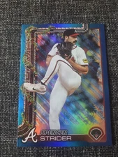 2025 Topps Holiday Spencer Strider Blue Metallic Glitter #H75 Braves
