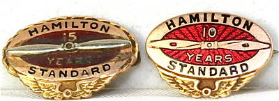 10K GOLD 10 15 YEAR HAMILTON STANDARD SERVICE AWARD PIN