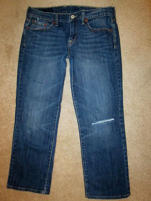 Jean Capri Femme Lucky Brand Taille 6/28 - Délavé Bleu, Coupe Courte, Bon état