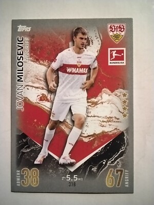 Topps 2023/2024 Match Attax Bundesliga 23/24 Karte 318 Jovan Milosevic Stuttgart