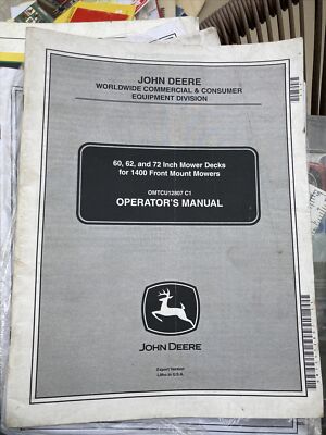 John Deere 60,62,72 Zoll Mäherdecks für 1400 Fronthalterung Bedienungsanleitung 2001