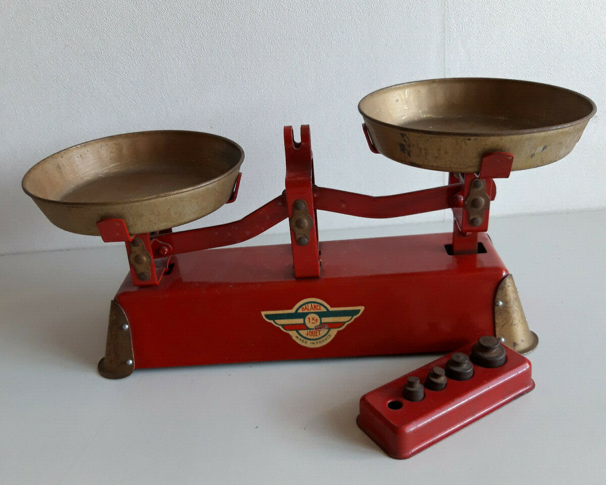 Balance Roberval, avec ces poids Fonte Marron Métal - Vendu