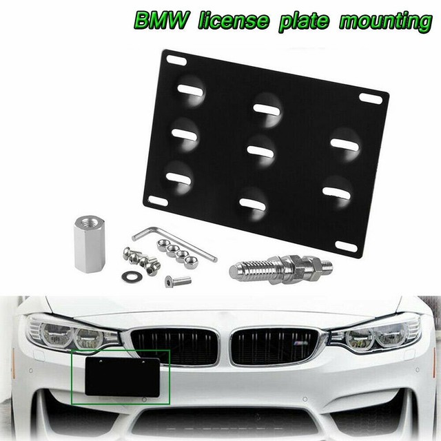 FOR BMW 328i 335i 528i E39 E46 E90 BUMPER TOW HOOK LICENSE PLATE MOUNT