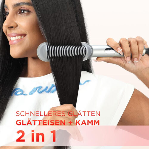 PARWIN PRO BEAUTY 2 in 1 spazzola lisciante agli ioni anti-crespo 150-210℃ - Foto 2 di 13