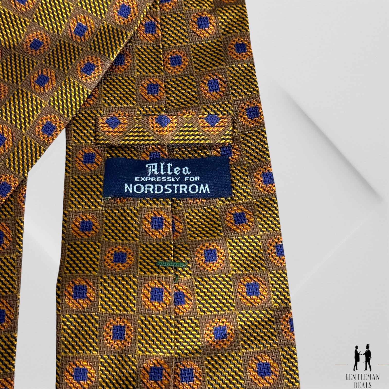 ALTEA Milano Mens Necktie Tie Cotton Woven Solid Beige Brown Khaki 59 x 4 NWOT