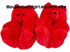 Red Teddy Bear Slippers