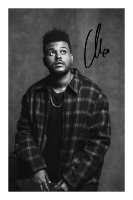 The Weeknd signed A4 Fotodruck Autogramm Musik Wochenende Blinding Lights