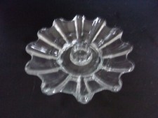 Vintage Clear Glass Flower Candle Holder MADE IN USA