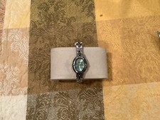 Faberge Capezio Watch Women Silver Tone Cuff Clamper Blue Dial