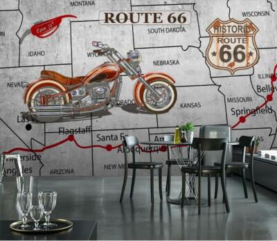 3D Red Motorcycle ZHU91898 Wallpaper Wall Mural Removable Self-adhesive Zoe