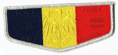 Boy Scout OA 482 Black Eagle Lodge Romania Flag Flap