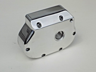 RIVERA-PRIMO 5-SPEED POLISHED BILLET KICKER SIDE COVER TRANSMISSION END HARLEY