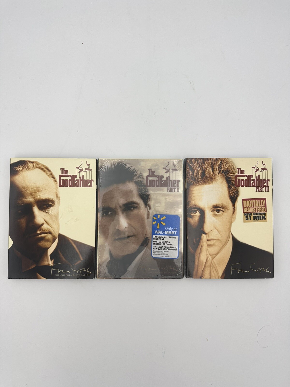 The Godfather DVD Collection Vol 1-3 with Signed Sleeves and Box Jackets by Frank Sinatra