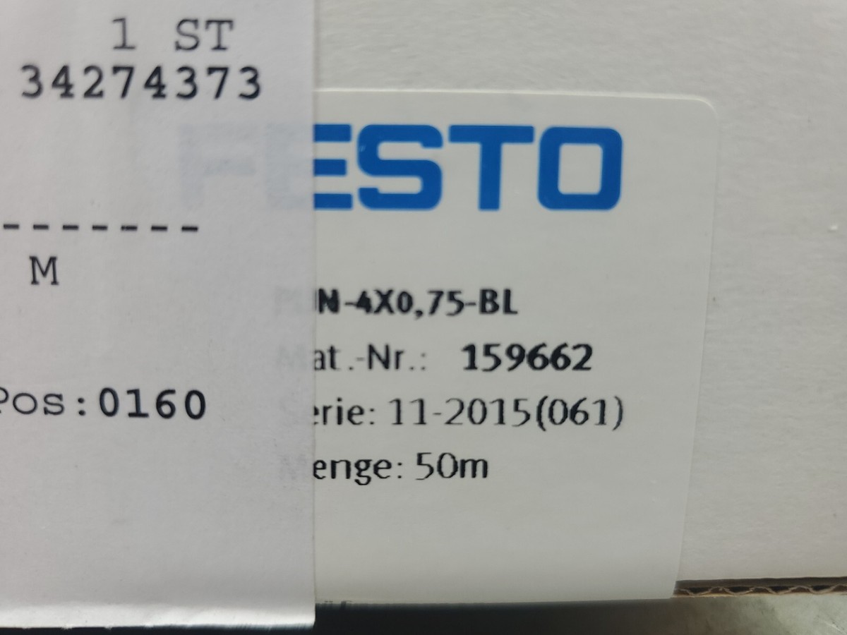 FESTO PUN-4X0,75-BL (159662) Plastic Tubing - 50M. 6D | eBay