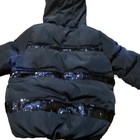 DKNY Coat Girl 3T Hooded Puffer Jacket Navy Blue Sequins — photo 5
