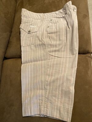 Bandolino Capri Pants Womens 12 Pink/Beige plaid