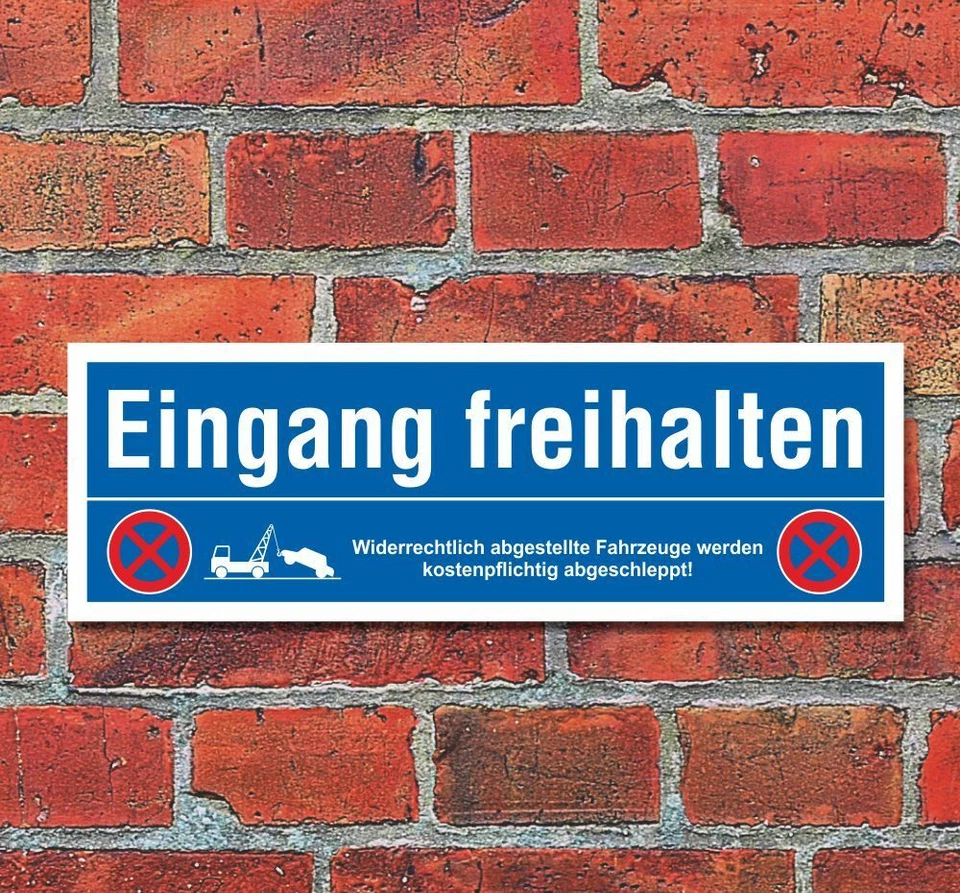 WERBEPUNKT. Schild Eingang freihalten Parkverbot Halteverbot Parkplatzschild 30x10 cm